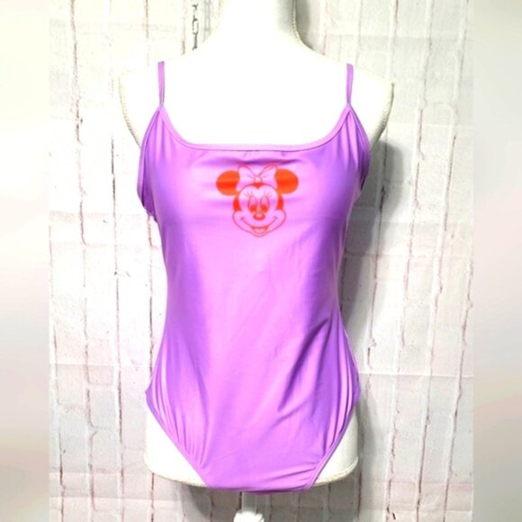 Disney Other - Purple Minnie Mouse One-Piece Swimsuit – Adjustable Straps – Size L – NWOT